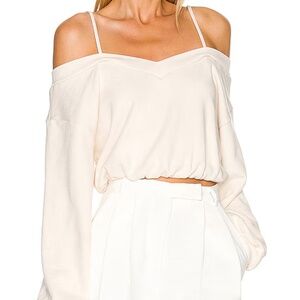 Lovers+friends Callie sweatshirt in ivory sand size L.USED